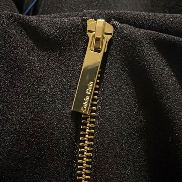 Calvin Klein Cold Shoulder Dress Long Back Zip Black Size 12 - Picture 7 of 8